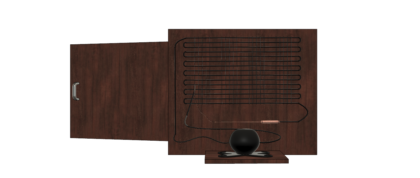 Acrylic Hinged, Front-Load Humidification Unit Drawing – Rear view